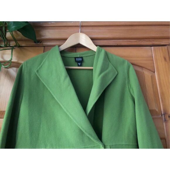 Eileen Fisher Wool Cashmere Blend Jacket Women’s XS Lime Green - Picture 6 of 15